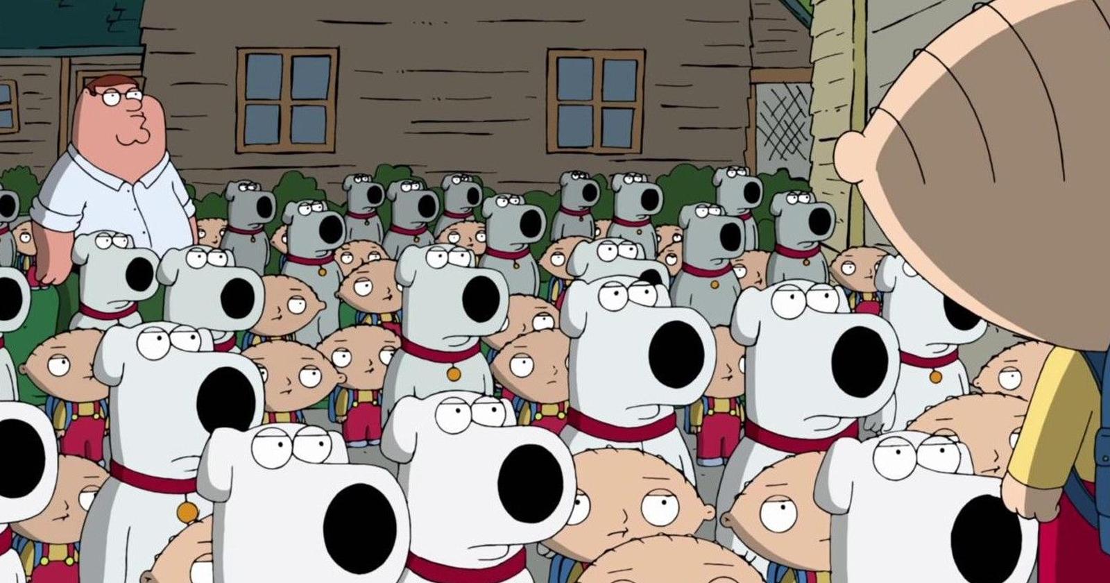 Stewei y Brian (y Peter) viajan en el tiempo al episodio piloto de Family Guy (S10E05).