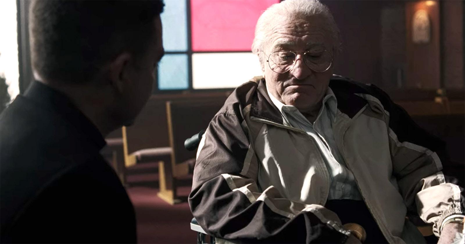 Frank Sheeran expiando sus pecados con un cura que visita el hogar de ancianos